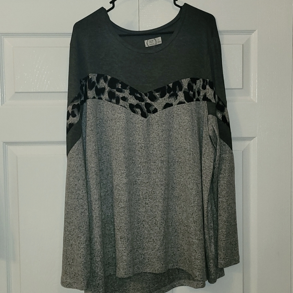 Leopard Print Long Sleeve 2x